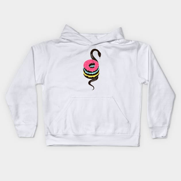 Snake Donut Kids Hoodie by diardo